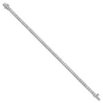 14k White Gold 7 carat Lab Grown Diamond VS+ F+ Complete Princess Prong Set Tennis Bracelet - Image 2