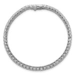 14k White Gold 7 carat Lab Grown Diamond VS+ F+ Complete Princess Prong Set Tennis Bracelet - Image 4