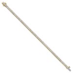 14k 7 carat Lab Grown Diamond VS+ F+ Complete Princess Prong Set Tennis Bracelet - Image 2