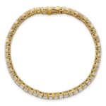 14k 7 carat Lab Grown Diamond VS+ F+ Complete Princess and Round Tennis Bracelet - Image 4