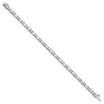 14k White Gold 10 carat Lab Grown Diamond VS+ F+ Complete Emerald and Round Tennis Bracelet - Image 2