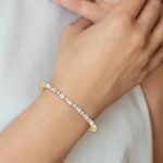 14k 10 carat Lab Grown Diamond VS+ F+ Complete Emerald and Round Tennis Bracelet - Image 6
