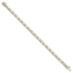 14k 10 carat Lab Grown Diamond VS+ F+ Complete Emerald and Round Tennis Bracelet - Image 2