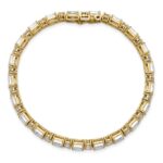 14k 10 carat Lab Grown Diamond VS+ F+ Complete Emerald and Round Tennis Bracelet - Image 4