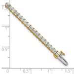 14k 5 carat Lab Grown Diamond VS/SI+ G+ Complete Princess Prong Set Tennis Bracelet - Image 6