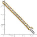 14k 5 carat Lab Grown Diamond VS/SI+ G+ Complete Princess Bezel Set Tennis Bracelet - Image 6