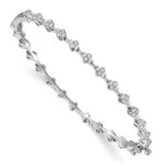 14k White Gold 1 carat Lab Grown Diamond VS/SI+ G+ Complete Hinged Bangle Bracelet