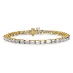14k 10 carat Lab Grown Diamond VS/SI+ G+ Complete Emerald Tennis Bracelet - Image 3