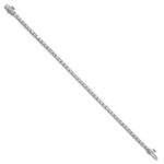 14k White Gold 5 carat Lab Grown Diamond VS/SI+ G+ Complete Emerald Tennis Bracelet - Image 2