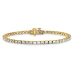 14k 5 carat Lab Grown Diamond VS/SI+ G+ Complete Emerald Tennis Bracelet - Image 3