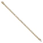 14k 10 carat Lab Grown Diamond VS+ F+ Complete Emerald Bezel Set Tennis Bracelet - Image 2