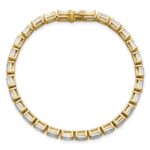 14k 10 carat Lab Grown Diamond VS+ F+ Complete Emerald Bezel Set Tennis Bracelet - Image 4