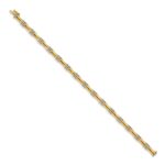 14k Complete 1/2 carat Diamond Bamboo Design 7 inch Bracelet - Image 2