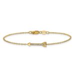 14k Complete 1/20 carat Diamond Arrow Bracelet - Image 3