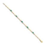 10k Diamond and Emerald Bracelet - Image 2