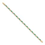 10k Diamond and Emerald Infinity Bracelet - Image 2