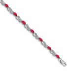 10k White Gold Diamond and Ruby Infinity Bracelet