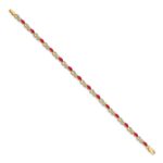 14k Complete Diamond and Oval Ruby Infinity 7.25 inch Bracelet - Image 2