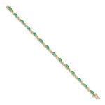 10k Diamond and Emerald Bracelet - Image 2