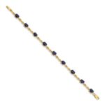 14k Complete Diamond and Oval Sapphire Infinity 7 inch Bracelet - Image 2