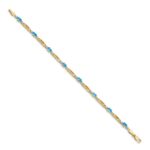 10k Diamond and Blue Topaz Bracelet - Image 2