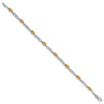 10k White Gold Diamond and Citrine Bracelet - Image 2
