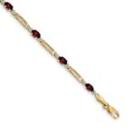 10k Diamond and Garnet Bracelet