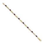 10k Diamond and Garnet Bracelet - Image 2
