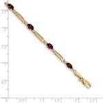 10k Diamond and Garnet Bracelet - Image 3