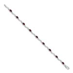 10k White Gold Fancy Diamond and Garnet Bracelet - Image 2
