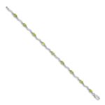10k White Gold Fancy Diamond and Peridot Bracelet - Image 2