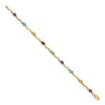 10k Diamond and Rainbow Gemstone Bracelet - Image 2