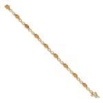 14k Complete Oval Citrine and Diamond Infinity Link 7 inch Bracelet - Image 2