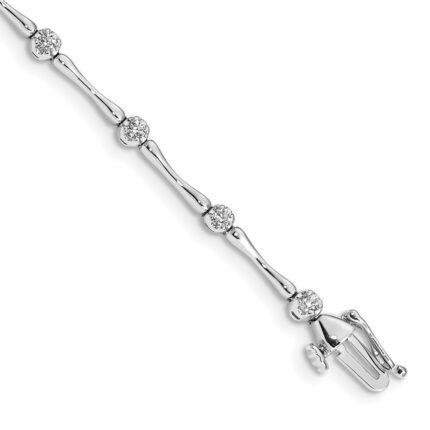 14k White Gold 1/2 carat Lab Grown Diamond VS/SI+ G+ Complete 7 inch Fancy Bracelet