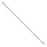 14k White Gold Complete 1/20 carat Diamond Oval Link 7.5 inch Bracelet - Image 2