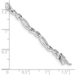 14k White Gold Complete 0.03 carat Diamond Infinity and Oval Link 7 inch Bracelet - Image 3