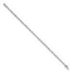 14k White Gold Complete 3/4 carat Diamond Round and Oval Link 7 inch Bracelet - Image 2