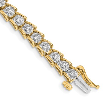 14k Complete 5/8 carat Diamond Illusion Setting 7 inch Tennis Bracelet