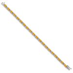 14k White Gold Complete Oval Citrine and Diamond 7 inch Bracelet - Image 2