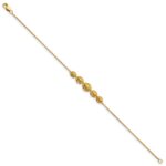 14k Complete 5-Stone Bezel-set Marquise Citrine and Chain 7 inch Bracelet - Image 2