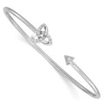 14k White Gold 1/5 carat Lab Grown Diamond VS/SI+ G+ Complete Celtic Knot Cuff Flexible Bangle Bracelet