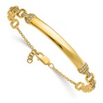 14k Complete 1/4 carat Diamond 7 inch ID Bracelet with 0.5 inch Extender - Image 2