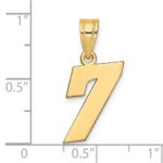 14k Polished Block Number 7 Pendant - Image 2