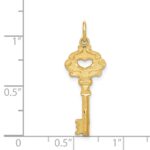 14K Polished Fancy Edge Heart Key Charm - Image 4