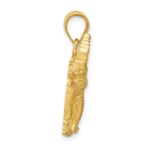 14k Satin Diamond-cut Elephant Pendant - Image 2