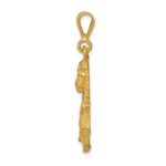 14k Brushed Diamond-cut Lion Charm - Image 2