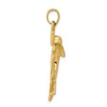 14k Large Polished and Satin Dolphin on Anchor Charm - Image 2