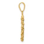 Wideband Distinguished Coin Jewelry 14k Polished Rope 13.0mm x 1.1mm Screw Top Coin Bezel Pendant - Image 2