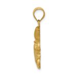 14k Satin Diamond-cut Moon Charm - Image 2