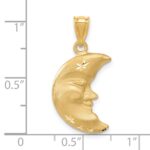 14k Satin Diamond-cut Moon Charm - Image 4
